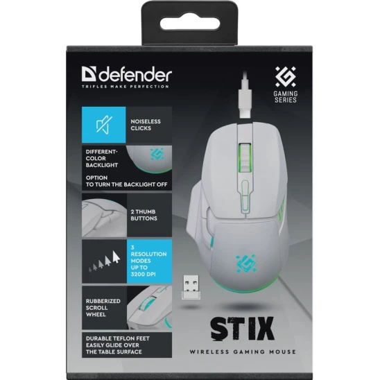 Мышь Defender Stix GM-009 White Мышь Defender Stix GM-009 White