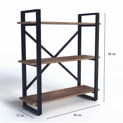 Stellaj 3563_LoftStefan3Votan, 90x31x98 sm, LDSP, qəhvəyi Stellaj 3563_LoftStefan3Votan, 90x31x98 sm, LDSP, qəhvəyi