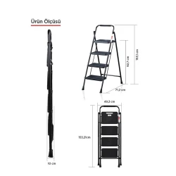 Стремянка Eurotower 4, черный Стремянка Eurotower 4, черный