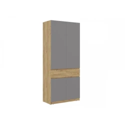 Шкаф Art Mebel Art-100-30, бежевый/серый, ламинат, 210х100х50 см