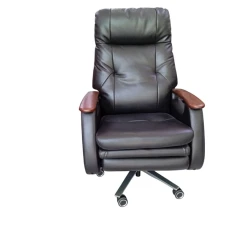 Офисное кресло 1680, кожаное, черное