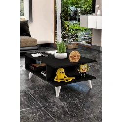 Журнальный стол ev_12116173, ламинат, черный, 90x60x40 см