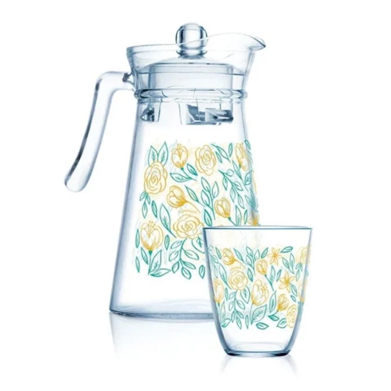 Набор для напитков Luminarc Rose Gala, 7 предметов, 1.3 л/310 мл, стекло, прозрачный Набор для напитков Luminarc Rose Gala, 7 предметов, 1.3 л/310 мл, стекло, прозрачный