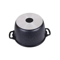 Кастрюля Kukmara Мраморная kmt62-1a, с крышкой, алюминий, черный, 40x31x18.5 см, 6 л