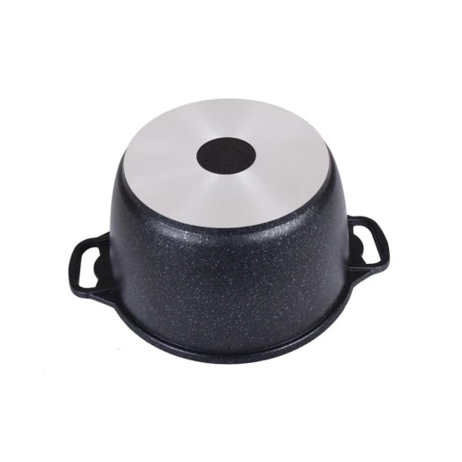 Qazan Kukmara Мраморная kmt62-1a, qapaq ilə, alüminium, qara, 40x31x18.5 sm, 6 l