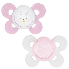 Əmziklər dəsti Chicco Physio Compact Girl, 0-6 ay, silikon, 2 əd, çəhrayı