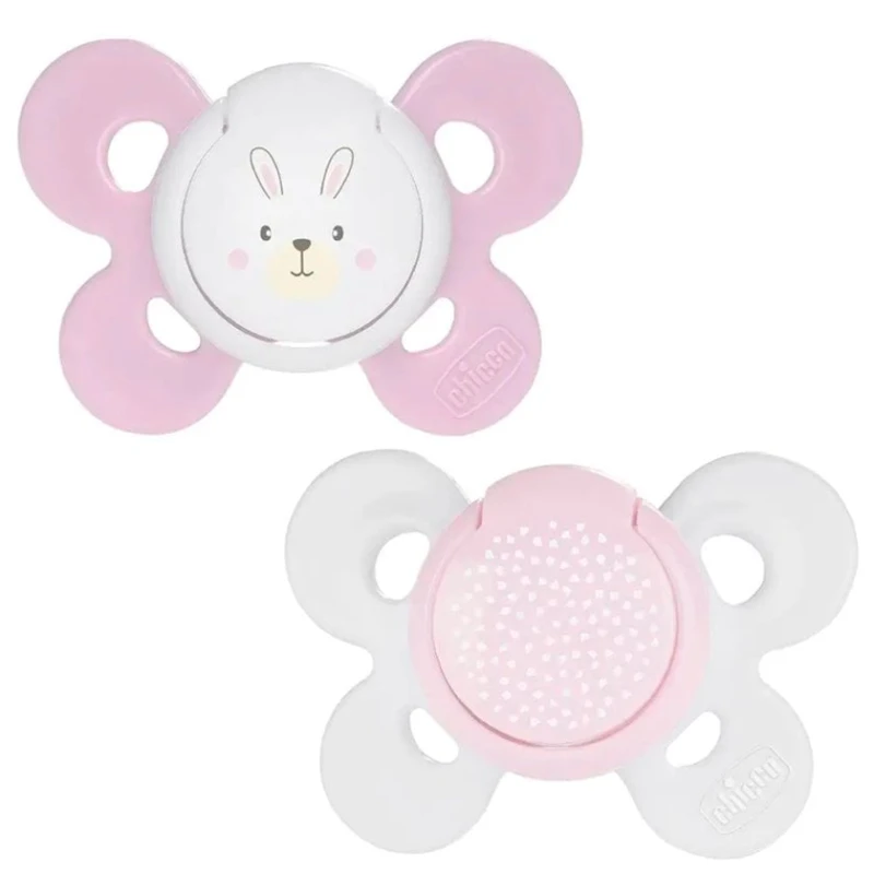 Əmziklər dəsti Chicco Physio Compact Girl, 0-6 ay, silikon, 2 əd, çəhrayı Əmziklər dəsti Chicco Physio Compact Girl, 0-6 ay, silikon, 2 əd, çəhrayı