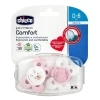 Əmziklər dəsti Chicco Physio Compact Girl, 0-6 ay, silikon, 2 əd, çəhrayı Əmziklər dəsti Chicco Physio Compact Girl, 0-6 ay, silikon, 2 əd, çəhrayı