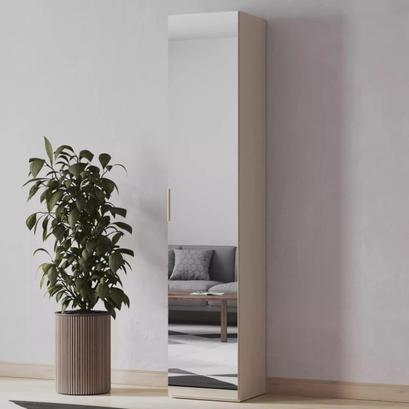 Шкаф Art Mebel 15, 210x60x45 см, ламинат, кремовый Шкаф Art Mebel 15, 210x60x45 см, ламинат, кремовый