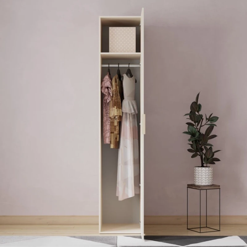 Шкаф Art Mebel 15, 210x60x45 см, ламинат, кремовый Шкаф Art Mebel 15, 210x60x45 см, ламинат, кремовый