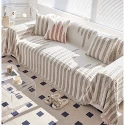 Накидка на диван MiraNova CTS-306, 180x180 см, кремовая