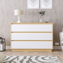 Komod 1,28x53x93 sm, 3 siyirməli, 2 rəngli material - ZARR052