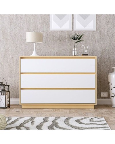 Komod 1,28x53x93 sm, 3 siyirməli, 2 rəngli material - ZARR052