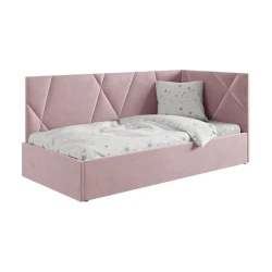 Односпальная кровать Art_tek_yataq 81, ламинат/ткань, розовая, 85x90x200 см