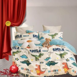 Детское постельное белье Narlı 000942, односпальное, хлопок, разноцветное, пододеяльник 160x220 см, простыня 160x240 см, наволочка 50x70 см/1 шт