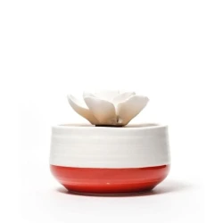 Сахарница Hom-me керамика, с цветком на крышке, Красный/Белый Сахарница Hom-me керамика, с цветком на крышке, Красный/Белый