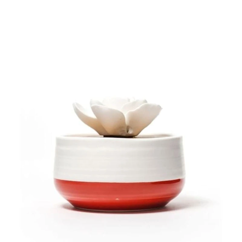 Сахарница Hom-me керамика, с цветком на крышке, Красный/Белый Сахарница Hom-me керамика, с цветком на крышке, Красный/Белый