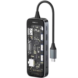 USB хаб Recci RH22 10-in-1 Gray