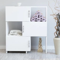 Стеллаж Ev Plus Veil, 90x80x31 см, ЛДСП, белый