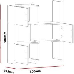 Стеллаж Ev Plus Veil, 90x80x31 см, ЛДСП, белый