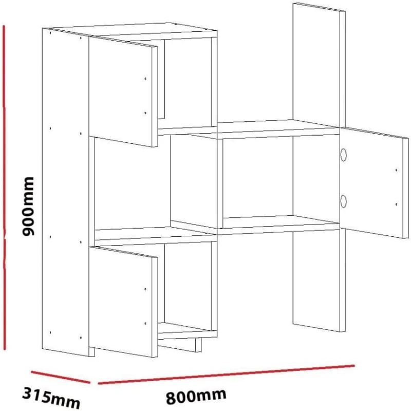Стеллаж Ev Plus Veil, 90x80x31 см, ЛДСП, белый