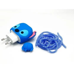 Чехол для зарядного устройства Stich, силикон, синий Чехол для зарядного устройства Stich, силикон, синий