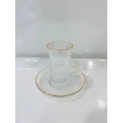 Набор стеклянных емкостей Армуду 6 стаканов 6 блюдец 6921-714 Набор стеклянных емкостей Армуду 6 стаканов 6 блюдец 6921-714