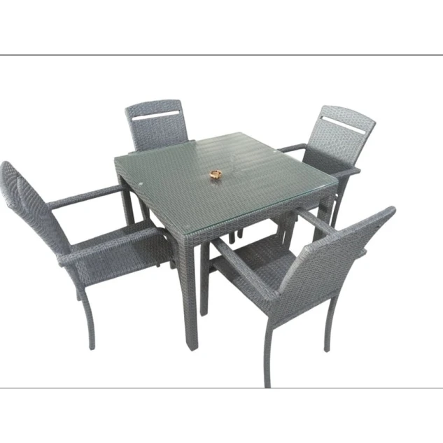 Комплект садовой мебели Zili Rattan ZR0075, серый, стол 90х90 см, стул 54х95 см Комплект садовой мебели Zili Rattan ZR0075, серый, стол 90х90 см, стул 54х95 см