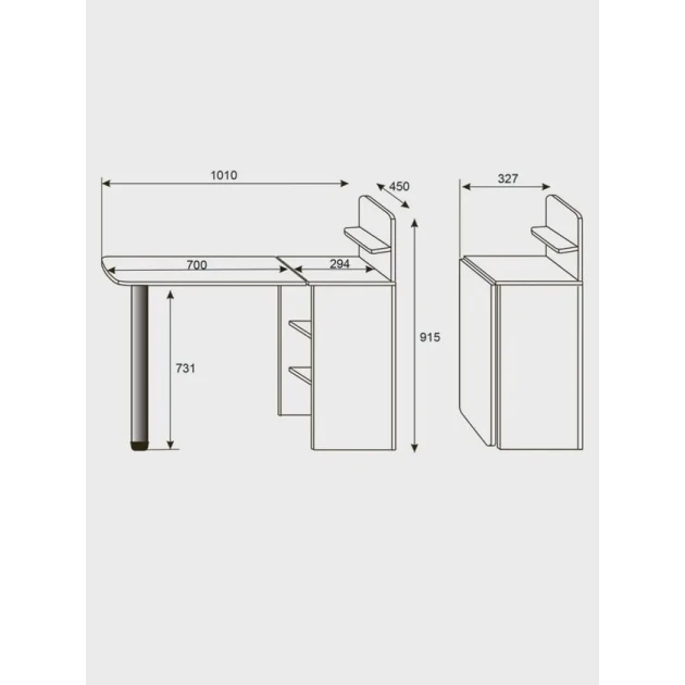Маникюрный стол 3563_M3Au24StolManikurWC, 101.2х91.5х45 см