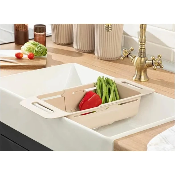 Дуршлаг для раковины YG46, бежевый, 47x20x7.5 см Дуршлаг для раковины YG46, бежевый, 47x20x7.5 см