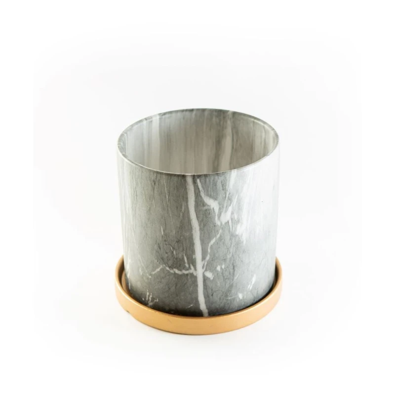 Кашпо Hom-me 101580, 17 см, керамика, серый