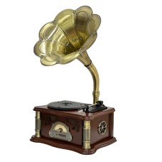 Vinil plastin pleyeri Qrammofon Qəhvəyi/Qızılı