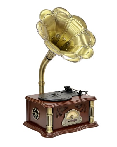 Vinil plastin pleyeri Qrammofon Qəhvəyi/Qızılı