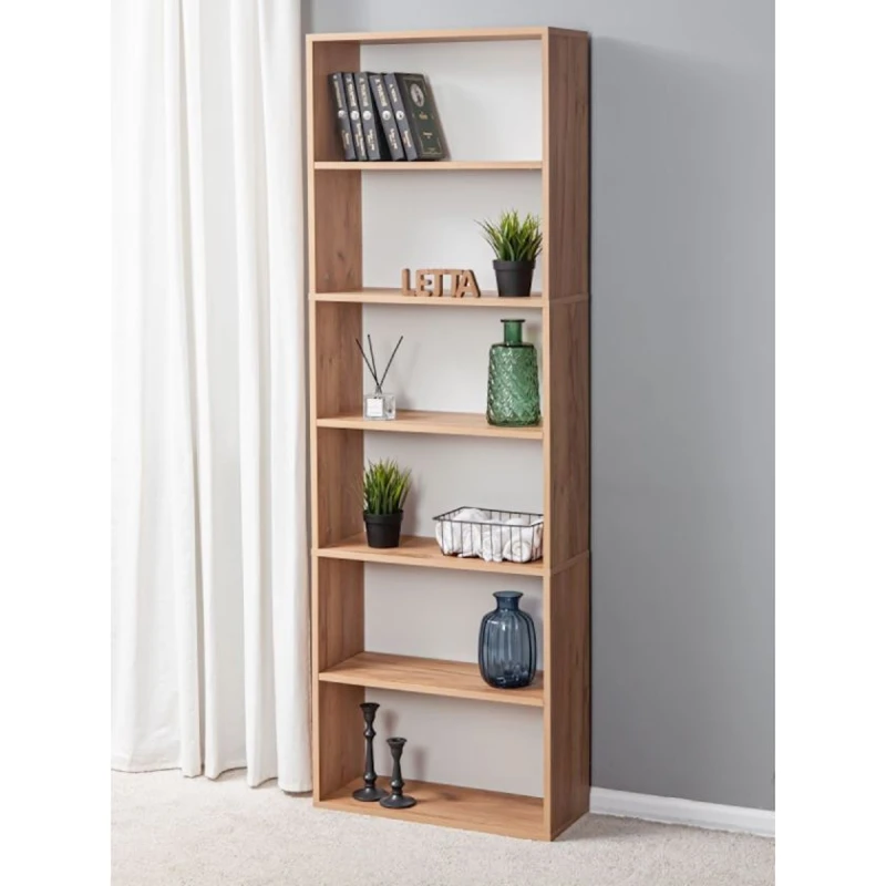 Stellaj, LDSP, 181х60х24 sm, rəflərlə, qəhvəyi