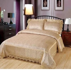 Набор покрывал с наволочками PK-KP-004, покрывало 230x250 см, наволочки 50x70 см 2 шт, евро макси, бежевый