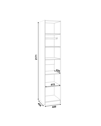 Şkaf Art Mebel 4, 210x40x45 sm, laminat, ağ