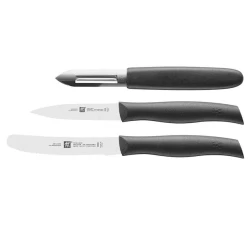 Набор ножей Zwilling Twin Grip 387380000, лезвие с зубьями, нержавеющая сталь/пластик, черный, 3 шт
