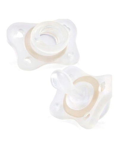 Əmziklər dəsti Chicco Physio Forma Mini Soft, 2-6 ay, silikon, 2 əd, şəffaf