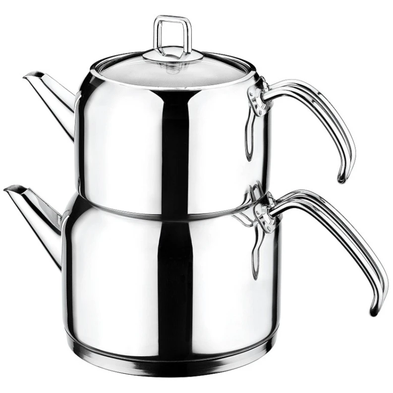 Çaydan dəsti Evimsaray Ece EVMS 1310, paslanmayan polad, gümüşü, 1300 + 2200 ml, 2 əd Çaydan dəsti Evimsaray Ece EVMS 1310, paslanmayan polad, gümüşü, 1300 + 2200 ml, 2 əd