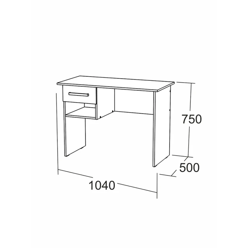 Письменный стол Letta 75x50x104 см, 2 полки, ЛДСП, коричневый Письменный стол Letta 75x50x104 см, 2 полки, ЛДСП, коричневый