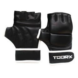 Перчатки для смешанных единоборств Toorx Cougar BOT-012, черный/белый Перчатки для смешанных единоборств Toorx Cougar BOT-012, черный/белый