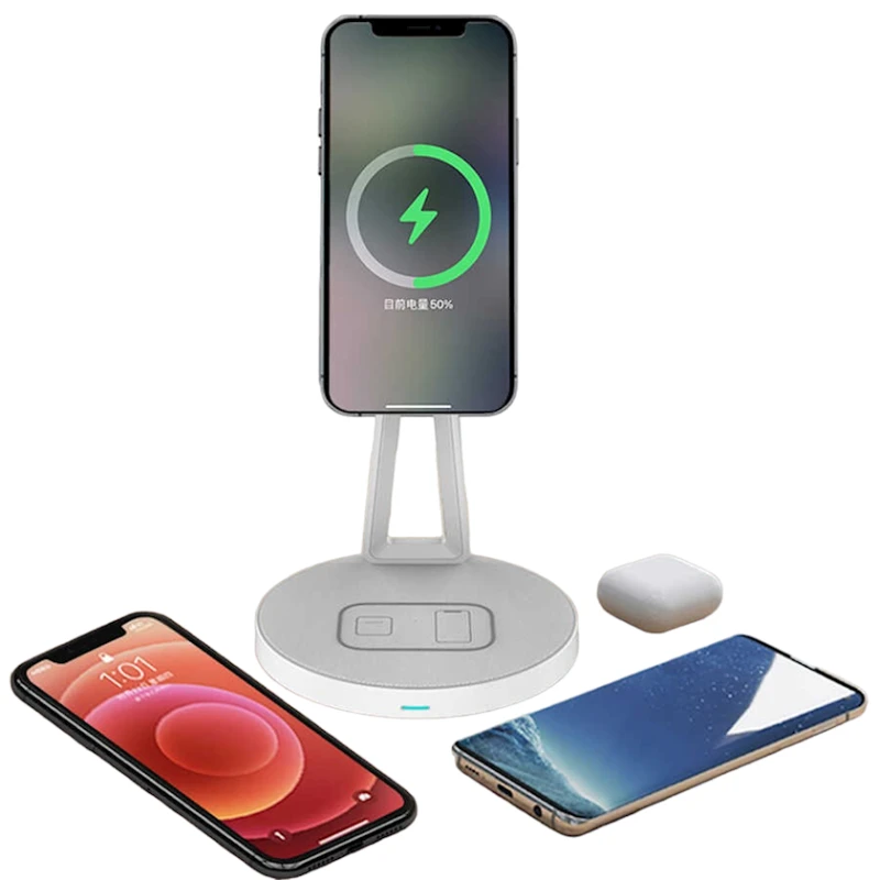 Беспроводное зарядное устройство Wiwu M13 2 in 1, Белый