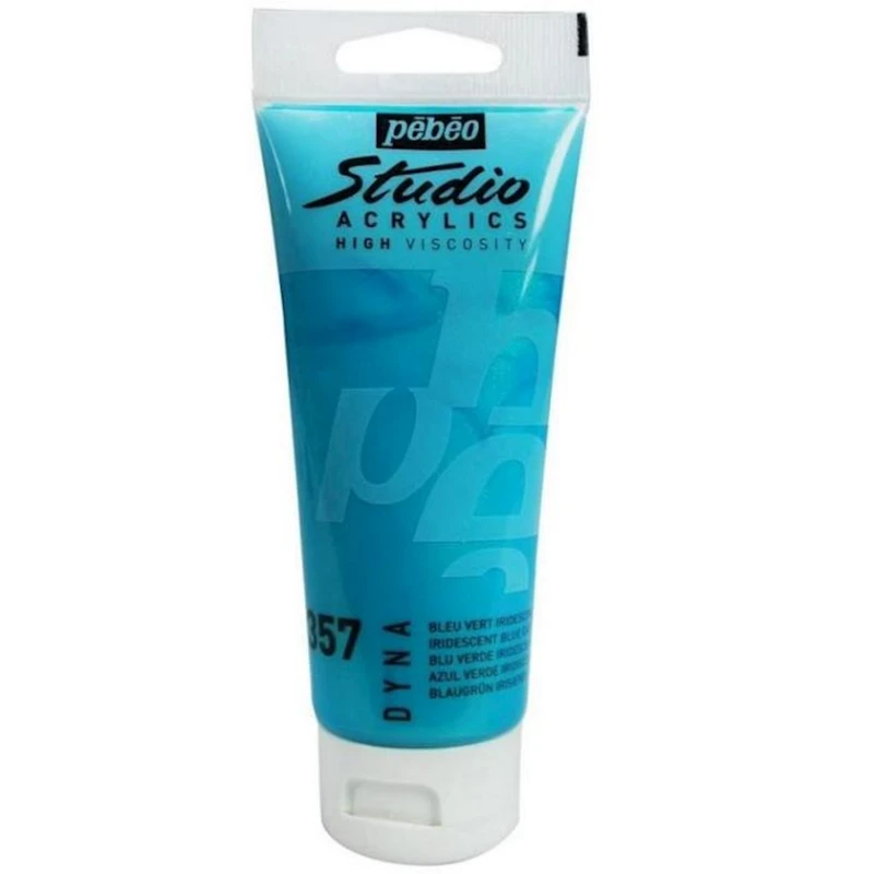 Akril boya Pebeo Studio Acrylics Dyna Iridescent Blue Green, iridentsent mavi-yaşıl, 100 ml Akril boya Pebeo Studio Acrylics Dyna Iridescent Blue Green, iridentsent mavi-yaşıl, 100 ml