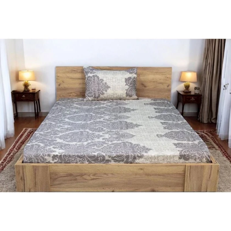 Комплект постельного белья Luxe Cotton 358, простыня 160x200 см, наволочка 50х70 см, односпальный, хлопок, серый