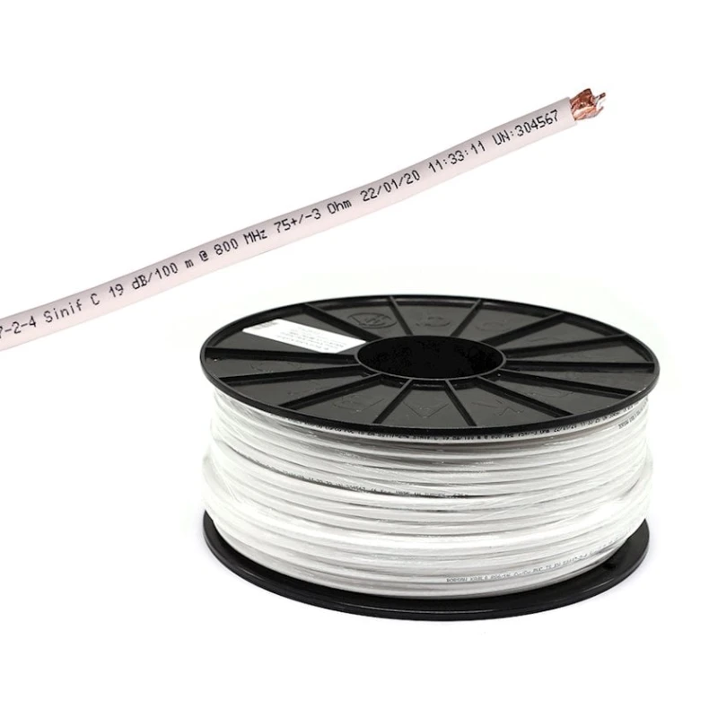 ТВ кабель Borsan BR-16922-2 CU RG6/U6, 100 м, белый ТВ кабель Borsan BR-16922-2 CU RG6/U6, 100 м, белый