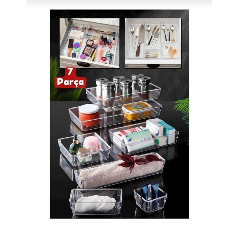 Органайзер для ящика SH37, 7 отделений, прозрачный