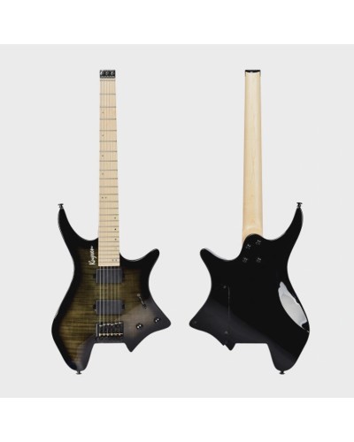 Elektrogitara yarı çanaq, alov ağcaqayın kaplama, şəffaf mavi/şəffaf qırmızı - K-S11