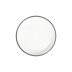 Тарелка глубокая ID-Fine Modest Black Valle, фарфор, белая/черная, 770 мл, 22 см
