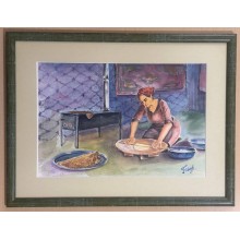 Rəsm Azərbaycanın zəhmətkeş qadınları, akvarel, 50x38 sm (inceart007)