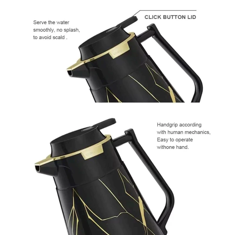 Термос Sunlife, металл, черный, 1 л